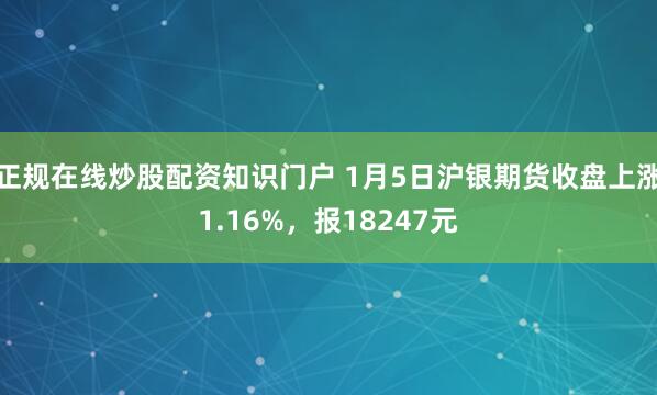正规在线炒股配资知识门户 1月5日沪银期货收盘上涨1.16%，报18247元